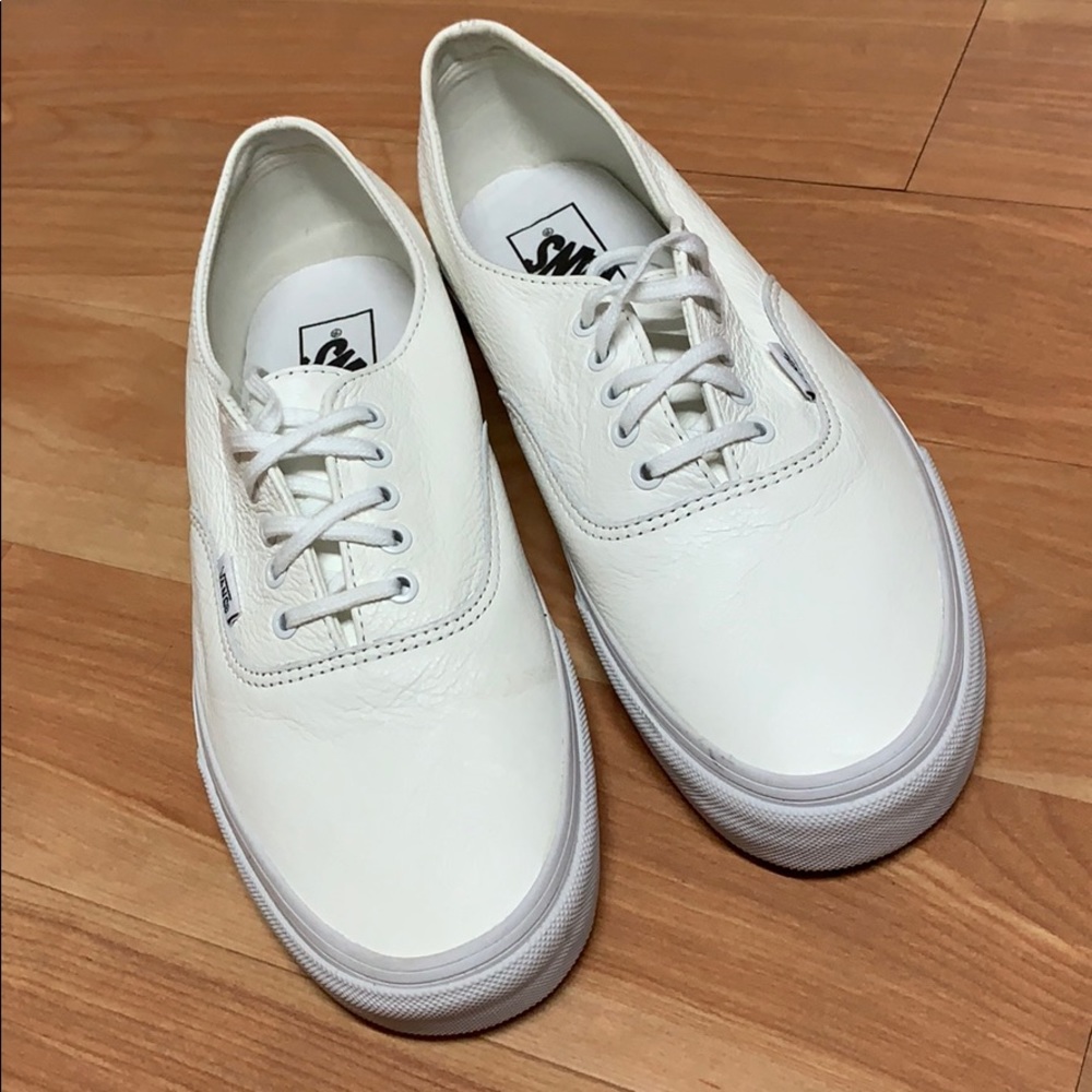 Vans Authentic Premium Leather True White Canvas